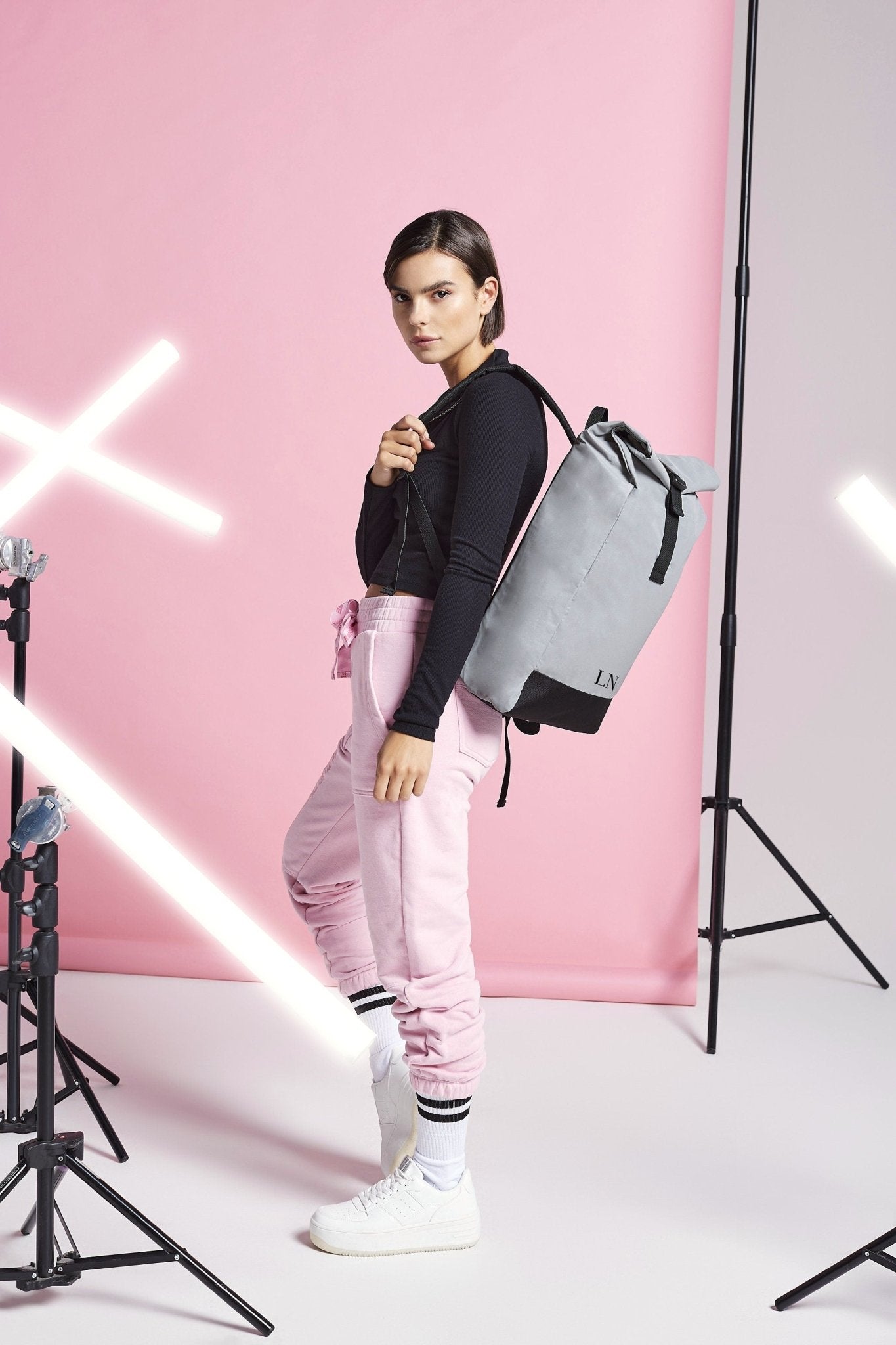 Personalised reflective backpack, backpack for cyclists, cycling bag, reflective bag, roll - top backpack, visibility bag, safe backpack, bag - Jessica Hollie Gifts