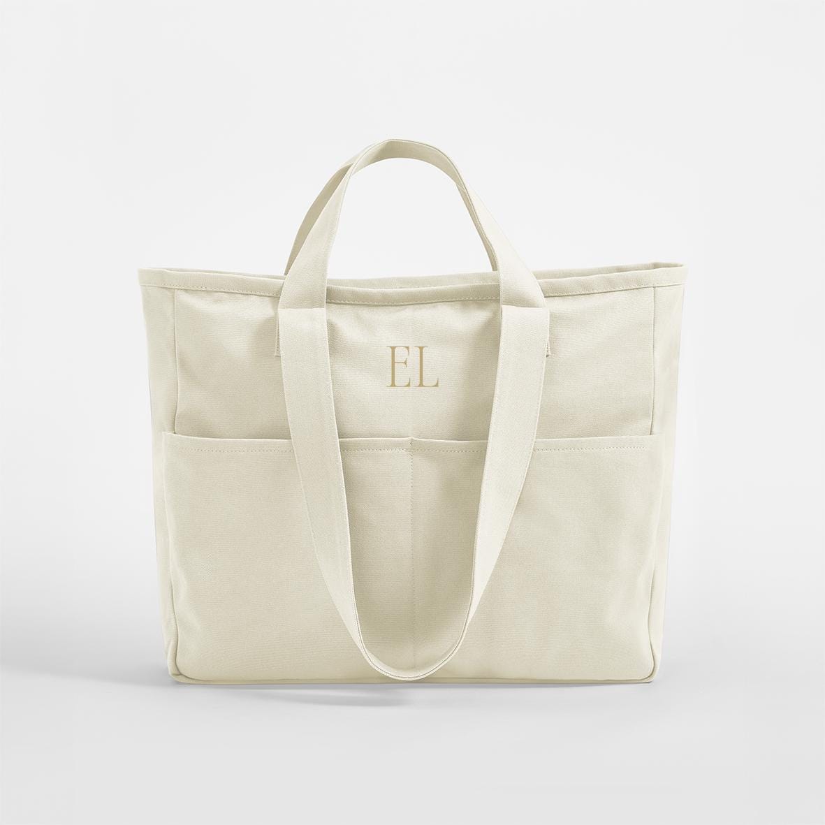 Personalised shoulder Bag, Cotton canvas bag, Custom Yoga Duffle Bag, Custom Weekend Bag, Travel Bag, Initial Gym Bag, Hospital Bag, Cargo - Jessica Hollie Gifts