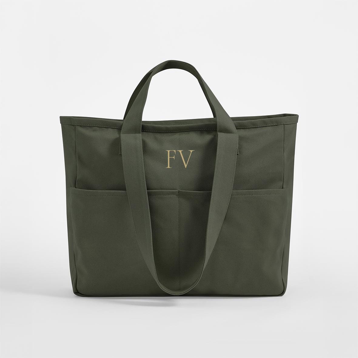 Personalised shoulder Bag, Cotton canvas bag, Custom Yoga Duffle Bag, Custom Weekend Bag, Travel Bag, Initial Gym Bag, Hospital Bag, Cargo - Jessica Hollie Gifts