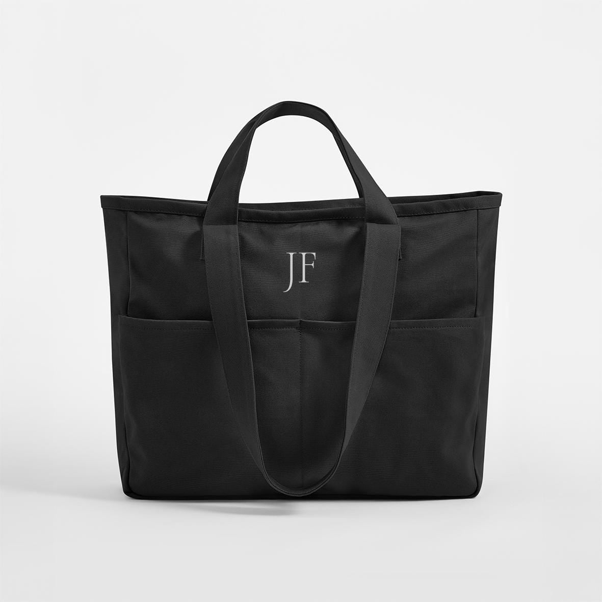 Personalised shoulder Bag, Cotton canvas bag, Custom Yoga Duffle Bag, Custom Weekend Bag, Travel Bag, Initial Gym Bag, Hospital Bag, Cargo - Jessica Hollie Gifts