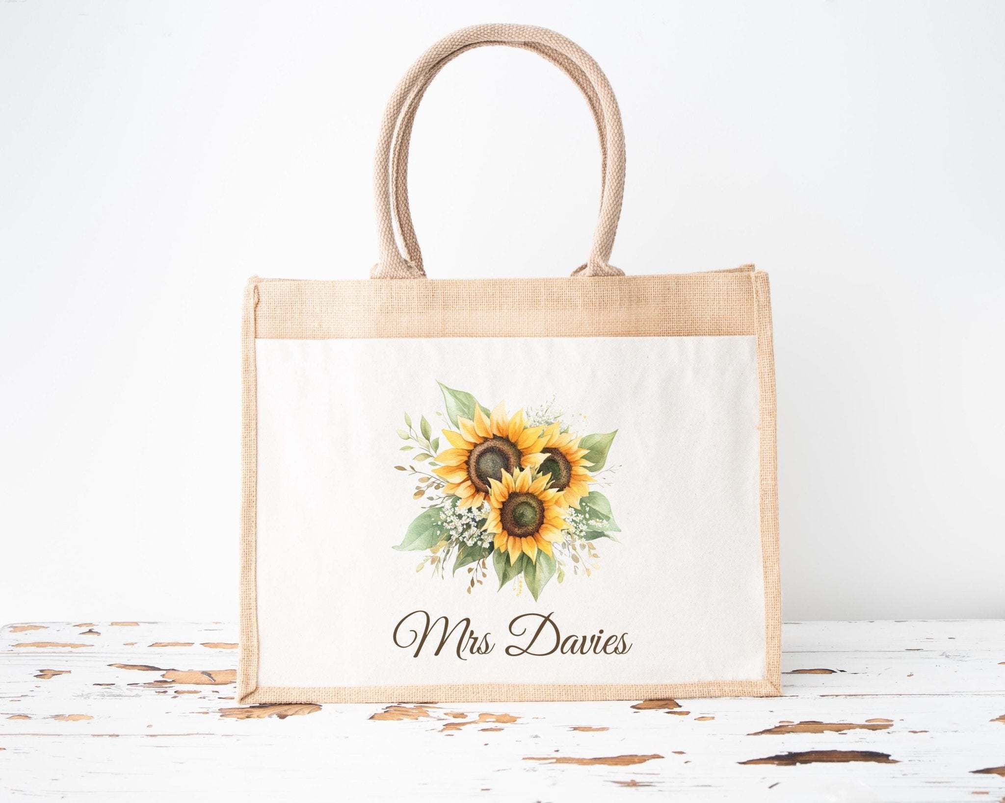Personalised Teacher Bag, Custom Teacher Jute Bag, Teacher Tote Bag, Teacher Gift, TA Gift, Thank You Teacher Present, Jute Lunch Bag - Jessica Hollie Gifts