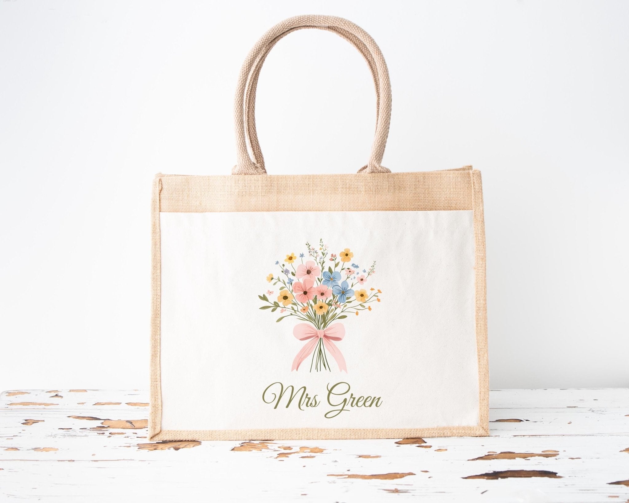 Personalised Teacher Bag, Custom Teacher Jute Bag, Teacher Tote Bag, Teacher Gift, TA Gift, Thank You Teacher Present, Jute Lunch Bag - Jessica Hollie Gifts