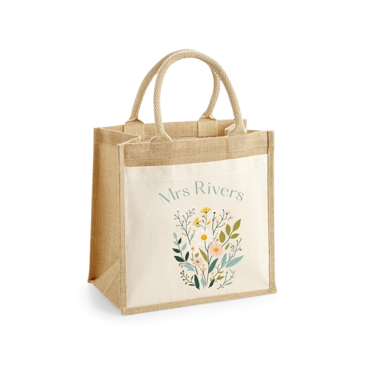 Personalised Teacher Bag, Custom Teacher Jute Bag, Teacher Tote Bag, Teacher Gift, TA Gift, Thank You Teacher Present, Jute Lunch Bag - Jessica Hollie Gifts