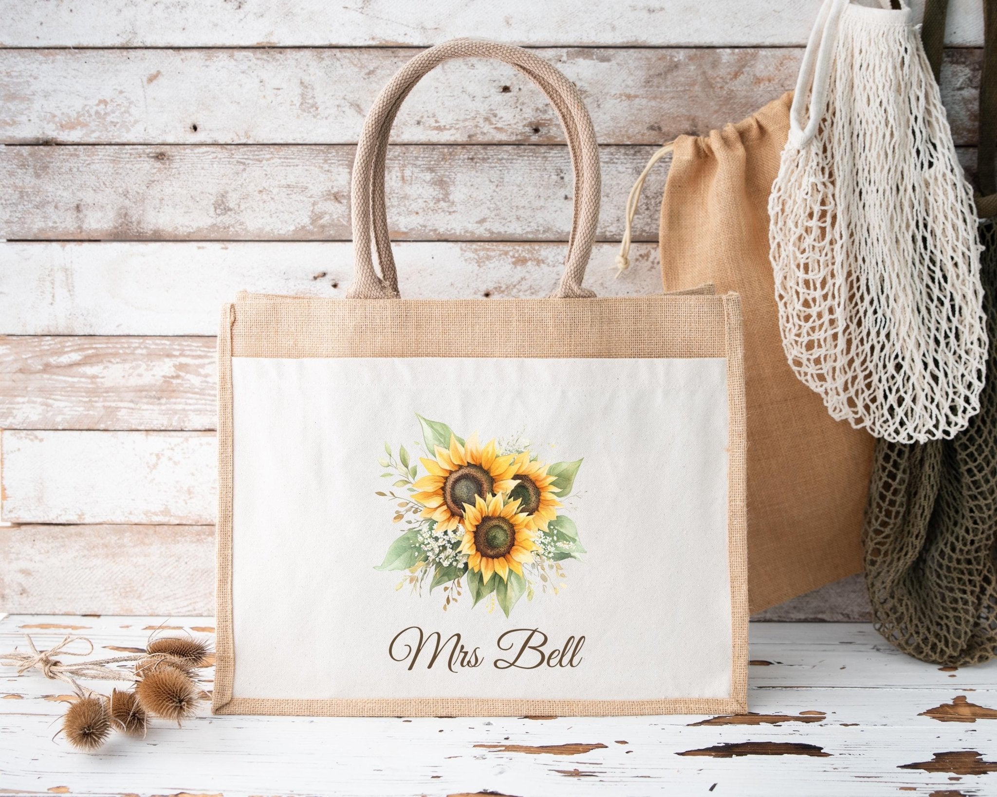 Personalised Teacher Bag, Custom Teacher Jute Bag, Teacher Tote Bag, Teacher Gift, TA Gift, Thank You Teacher Present, Jute Lunch Bag - Jessica Hollie Gifts