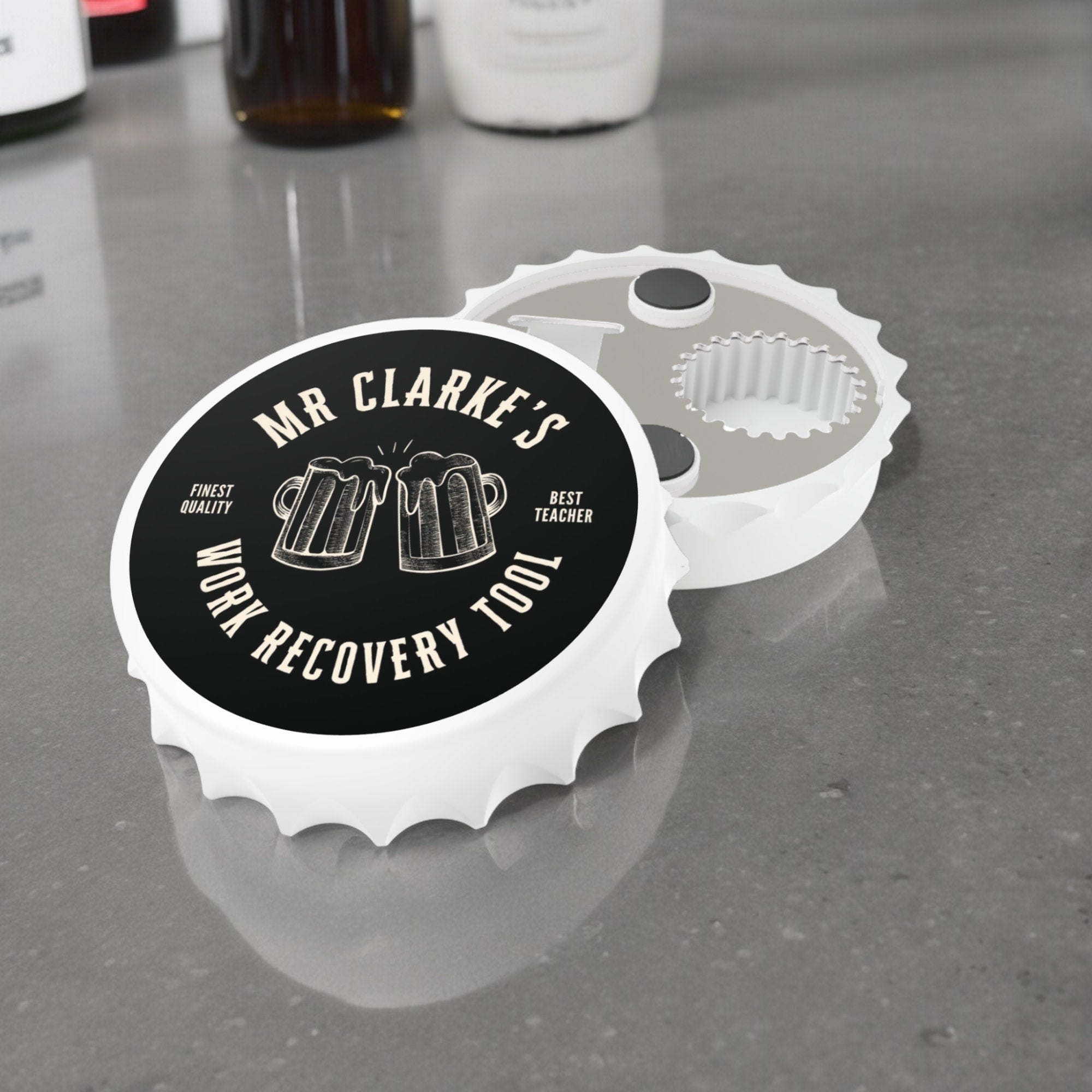 Personalised teacher bottle opener, beer opener, gift for him Work Recovery Tool Funny Thank You Teacher Gift End of Year Male Teacher Gift - Jessica Hollie Gifts