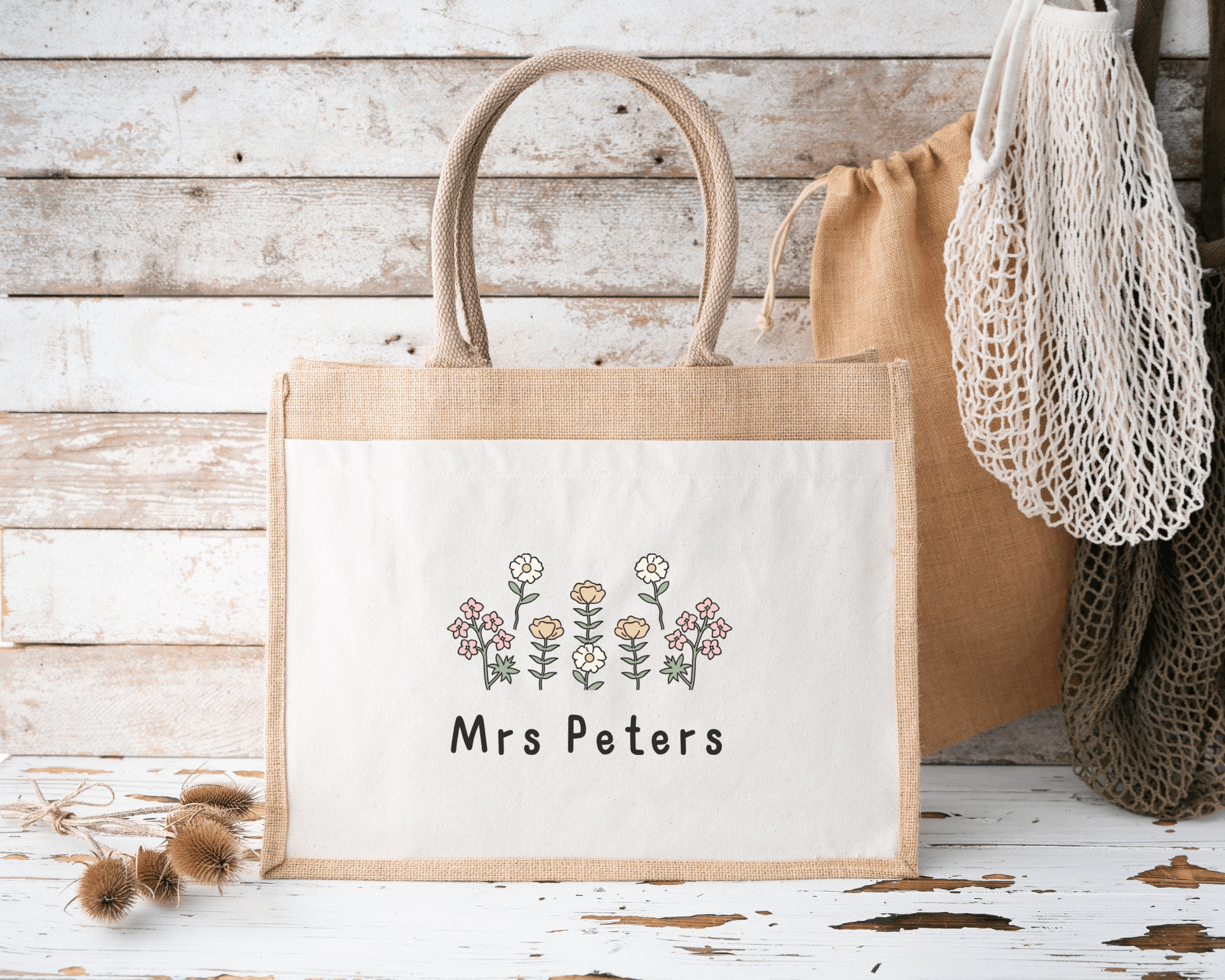 Personalised Teacher tote bag, teacher appreciation gift, custom name teacher, gift for teacher, end of year, thank you teacher assistant - Jessica Hollie Gifts