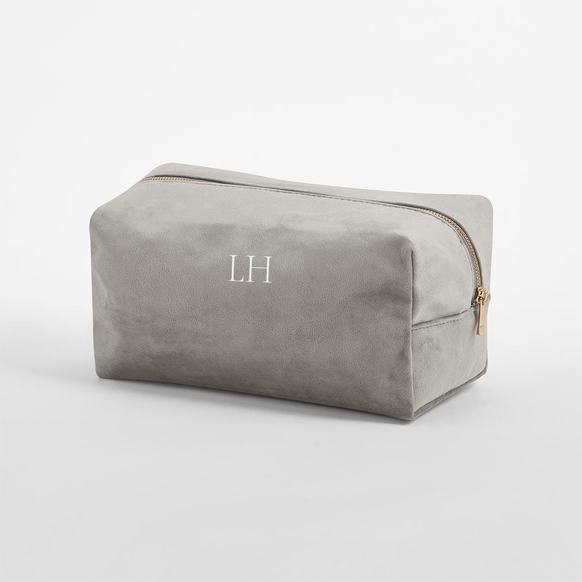 Personalised velvet toiletry case, wash bag, personalised initials makeup bag for her, valentines day gift, monogrammed gift, gift for her - Jessica Hollie Gifts
