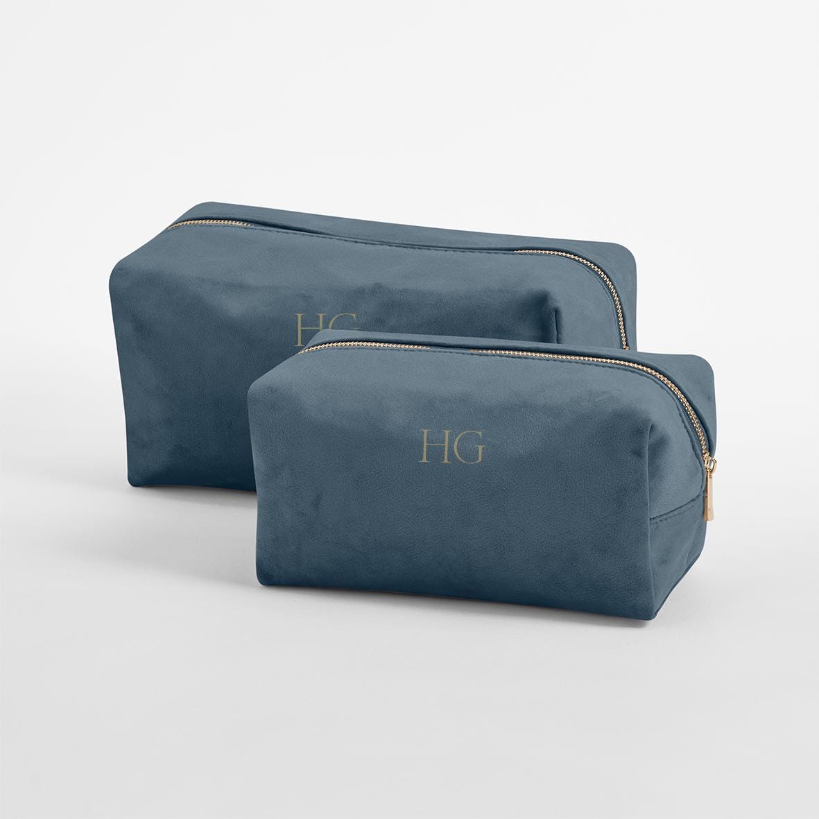 Personalised velvet toiletry case, wash bag, personalised initials makeup bag for her, valentines day gift, monogrammed gift, gift for her - Jessica Hollie Gifts