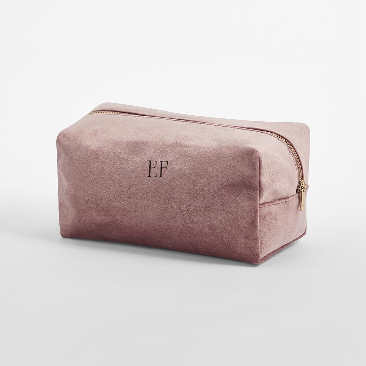 Personalised velvet toiletry case, wash bag, personalised initials makeup bag for her, valentines day gift, monogrammed gift, gift for her - Jessica Hollie Gifts