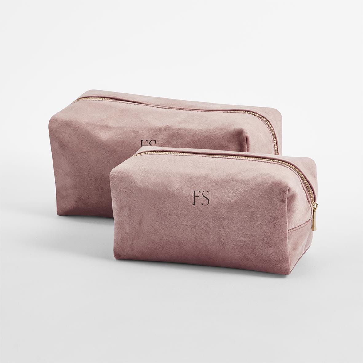 Personalised velvet toiletry case, wash bag, personalised initials makeup bag for her, valentines day gift, monogrammed gift, gift for her - Jessica Hollie Gifts