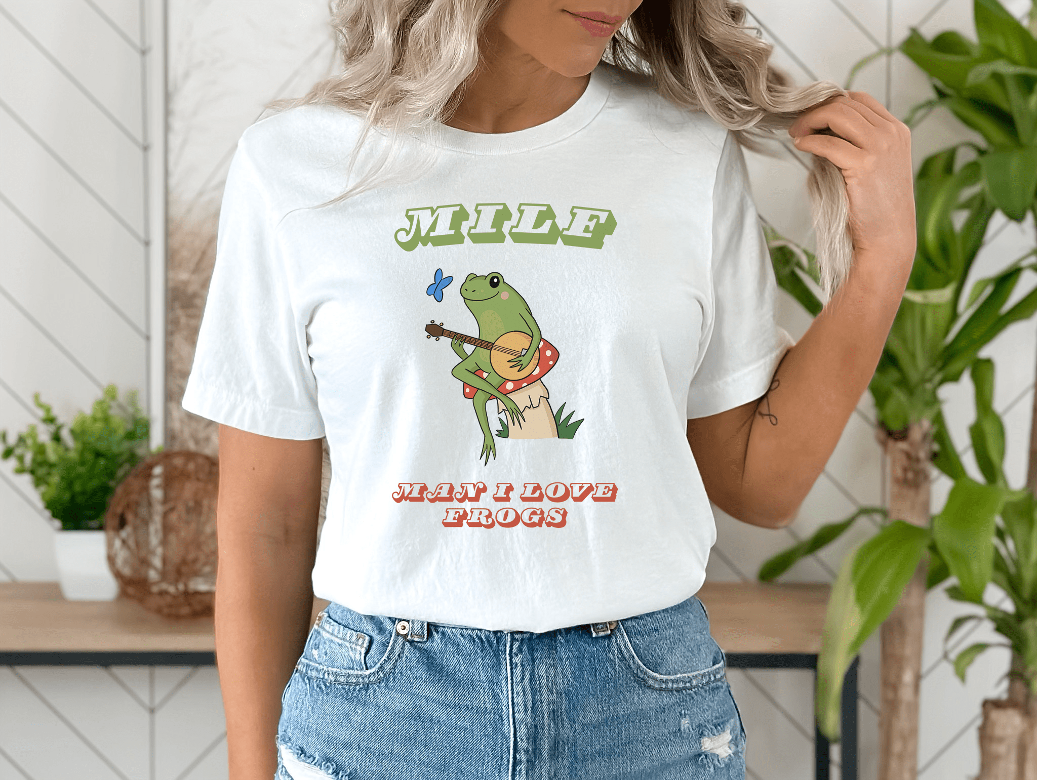 Retro Frog Shirt, Funny MILF Froggy Shirt, Cottagecore Froggy Tee, Oversized UNISEX T-shirt, Toad Shirt, Frog Lover shirt, Man I love frogs - Jessica Hollie GiftsT-Shirt