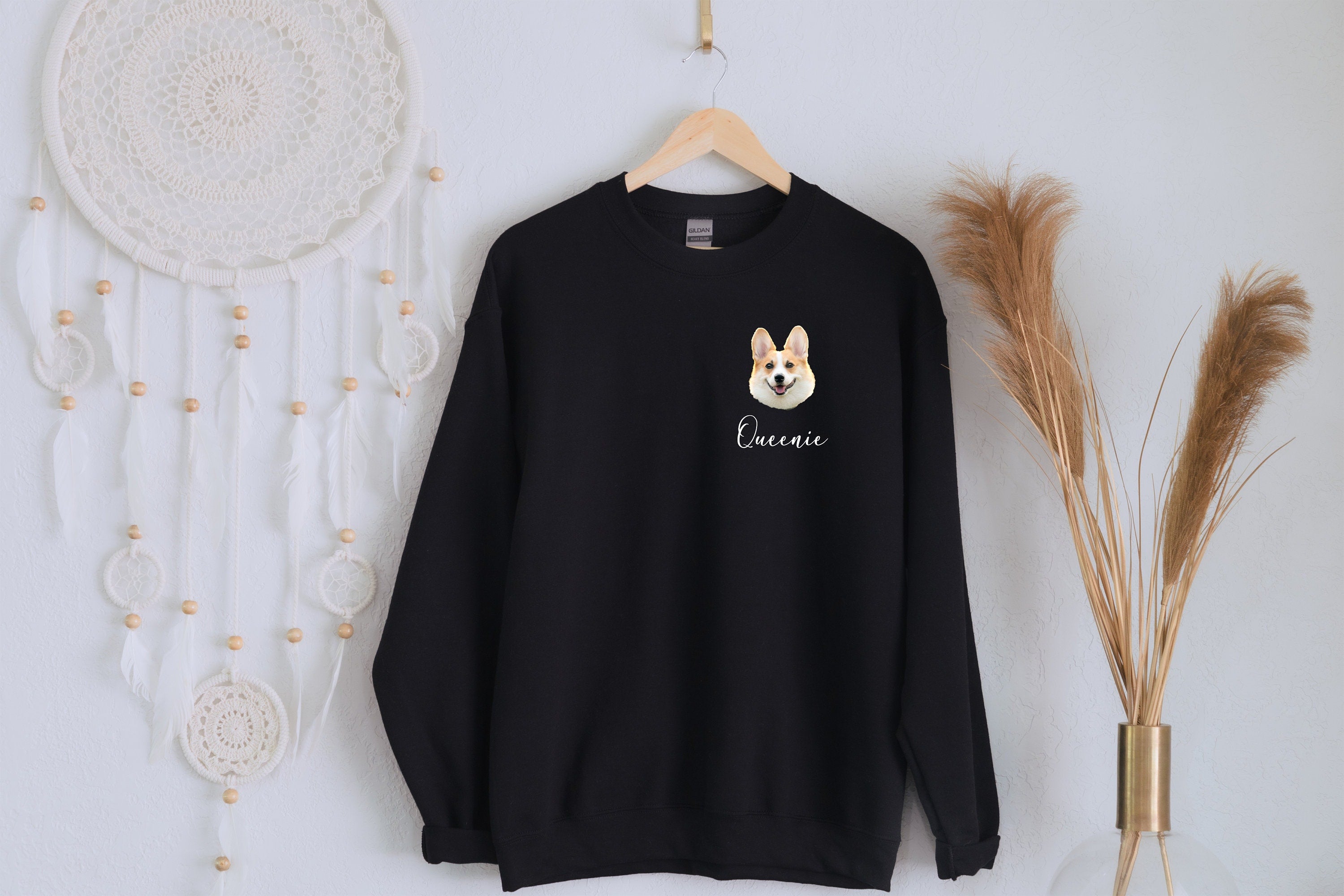 Custom Pet Portrait Sweatshirt, Personalized Dog Mum Gift, Custom Pet Photo Shirt, Dog Lover Gift, Dog Mama Gift, Mother's Day gift Shirt