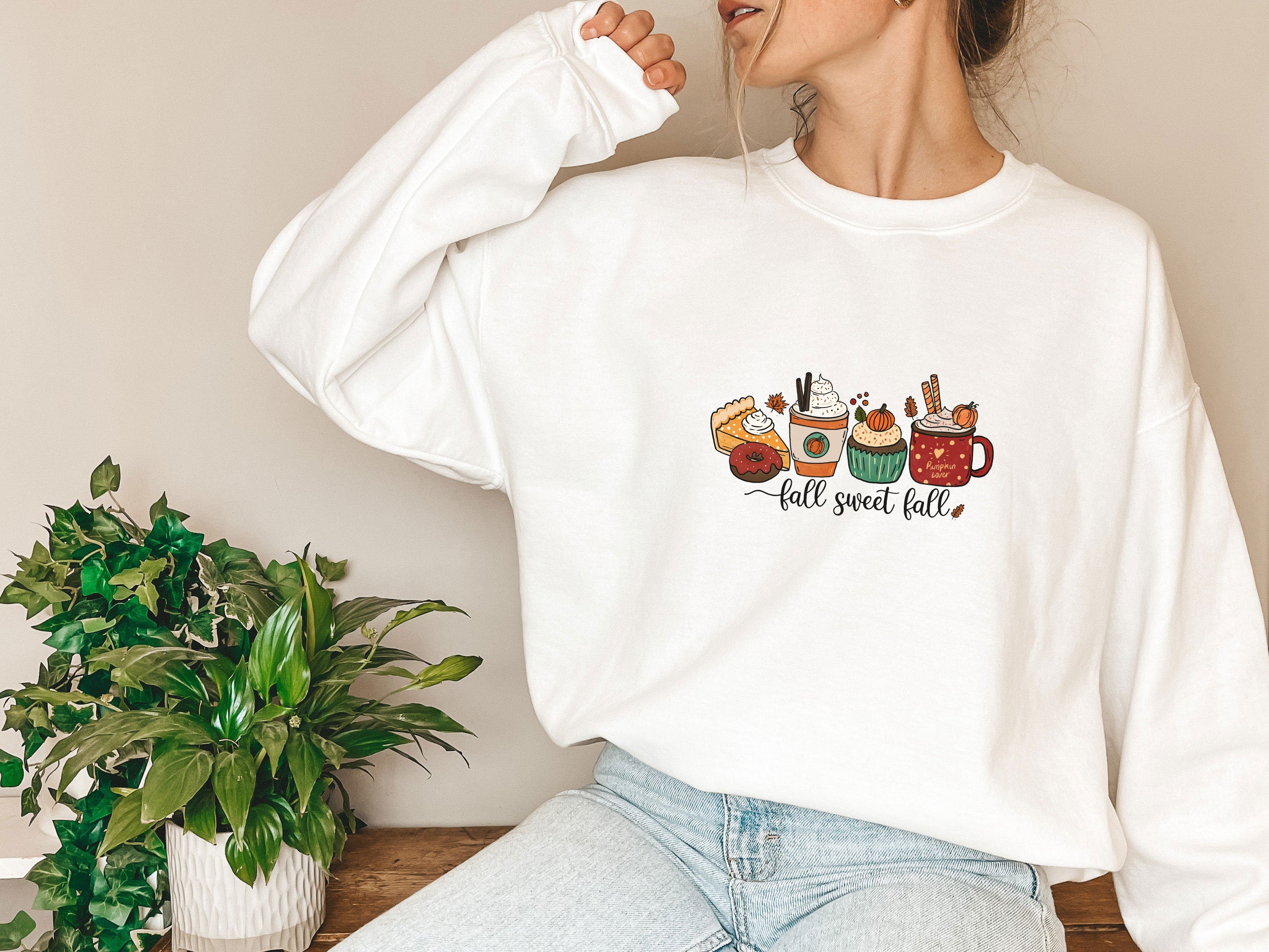 Fall Sweatshirt, Cute Autumn Sweatshirt, Crewneck Sweatshirt, Sweater for Fall, Fall Sweatshirt Women, Coffee Sweatshirt, Womens fall shirt