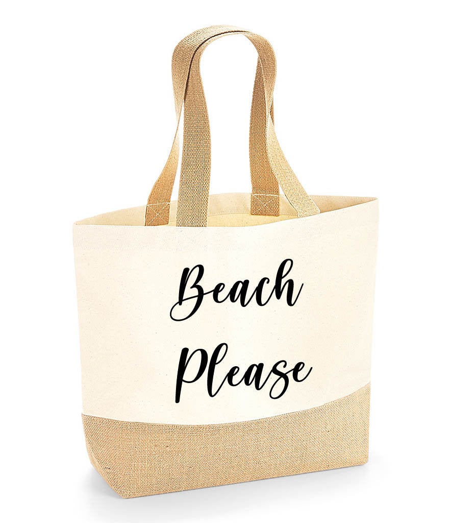 Beach Please Canvas Tote Bag