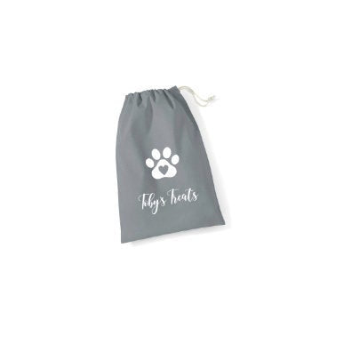 Personalised Paw Print Dog Drawstring Treat Bag