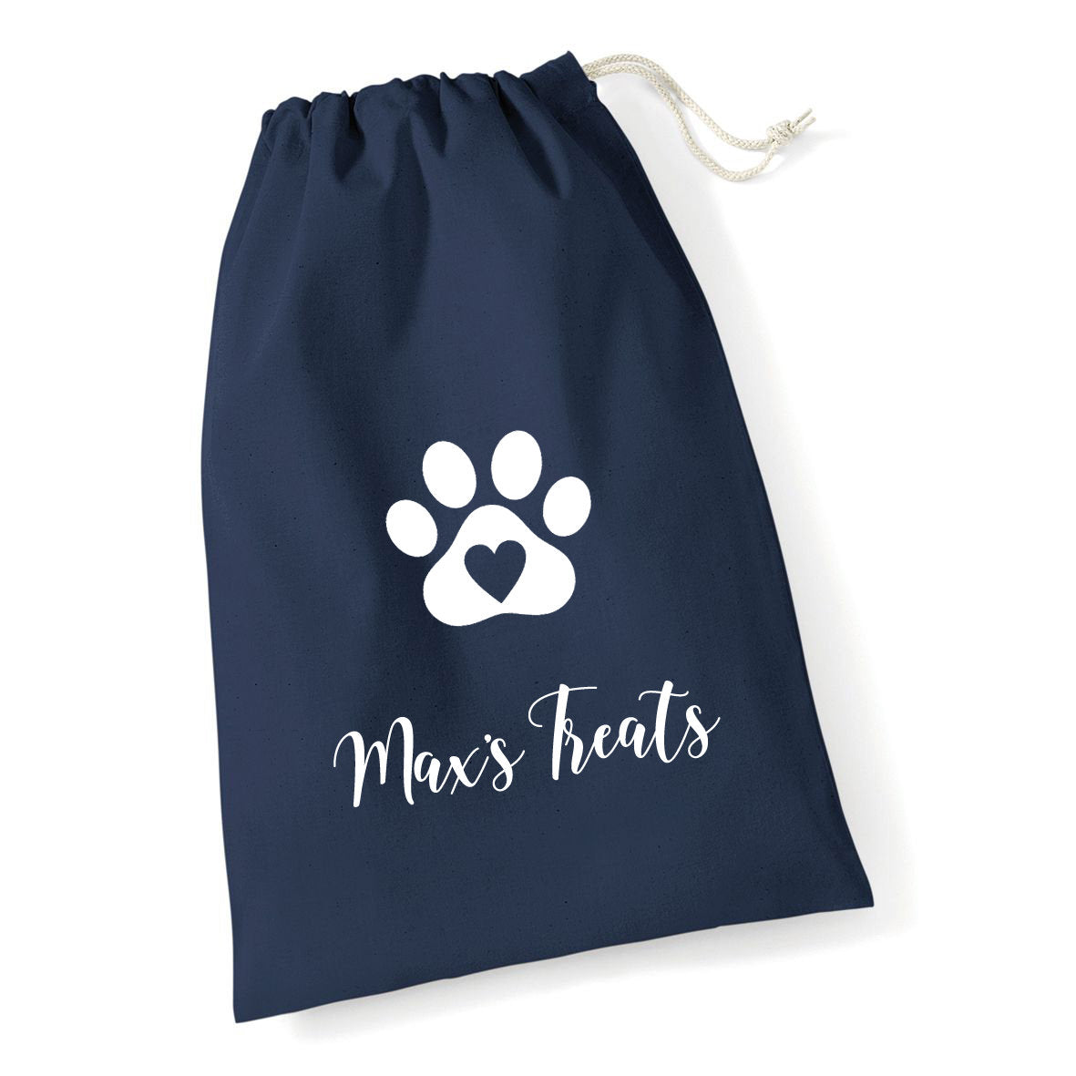 Personalised Paw Print Dog Drawstring Treat Bag