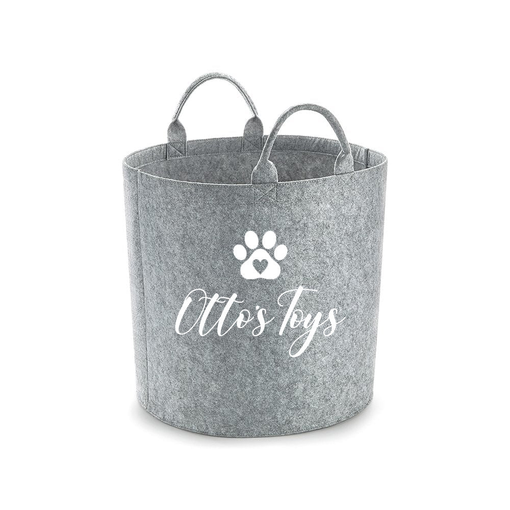 Personalised Dog Toy Basket – Custom Felt Storage for Pets - Jessica Hollie GiftsStorage