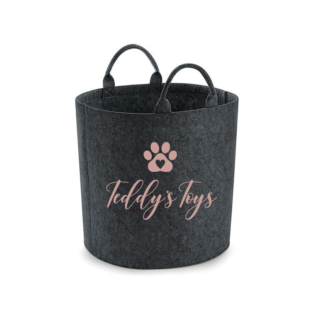 Personalised Dog Toy Basket – Custom Felt Storage for Pets - Jessica Hollie GiftsStorage