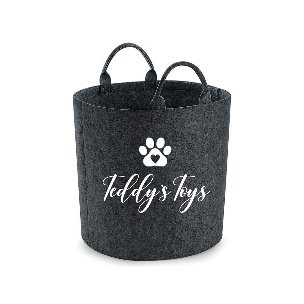 Personalised Dog Toy Basket – Custom Felt Storage for Pets - Jessica Hollie GiftsStorage