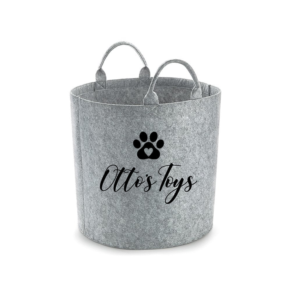 Personalised Dog Toy Basket – Custom Felt Storage for Pets - Jessica Hollie GiftsStorage