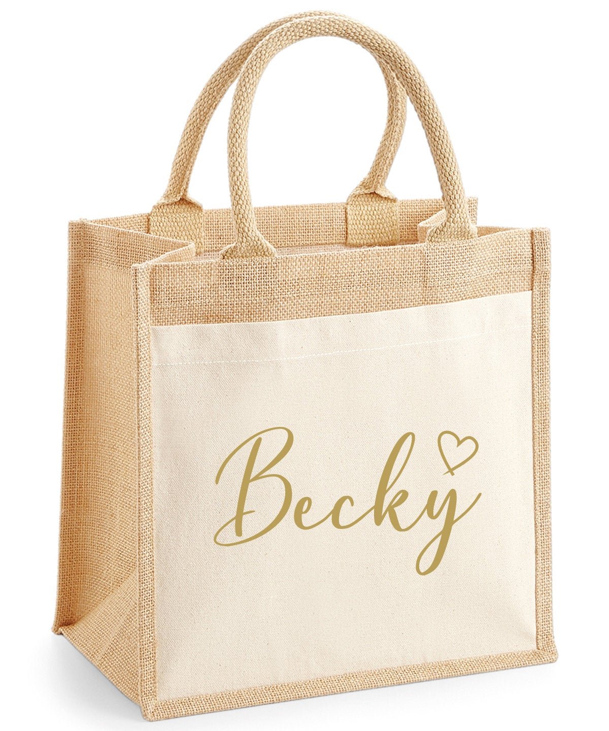 Personalised Jute Lunch Bag - Jessica Hollie GiftsBag