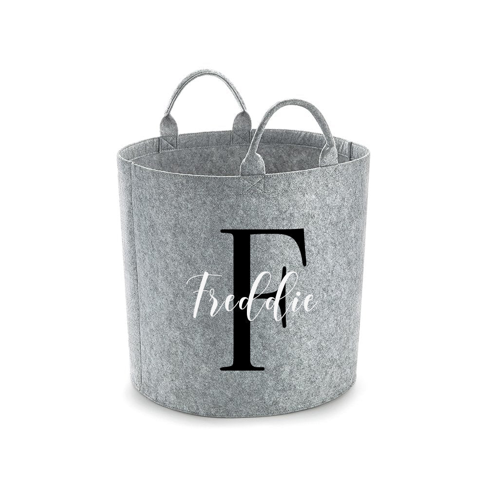 Personalised Name & Initials Felt Basket - Jessica Hollie GiftsBag