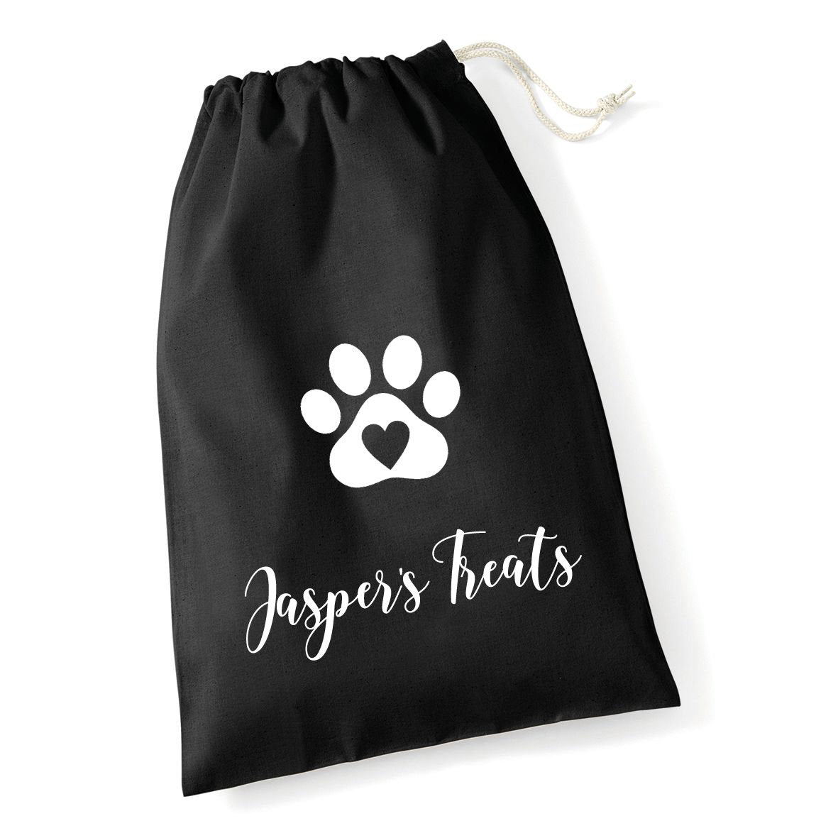 Personalised Paw Print Dog Drawstring Treat Bag - Jessica Hollie GiftsPet