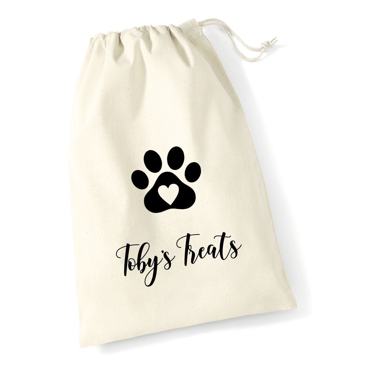 Personalised Paw Print Dog Drawstring Treat Bag - Jessica Hollie GiftsPet
