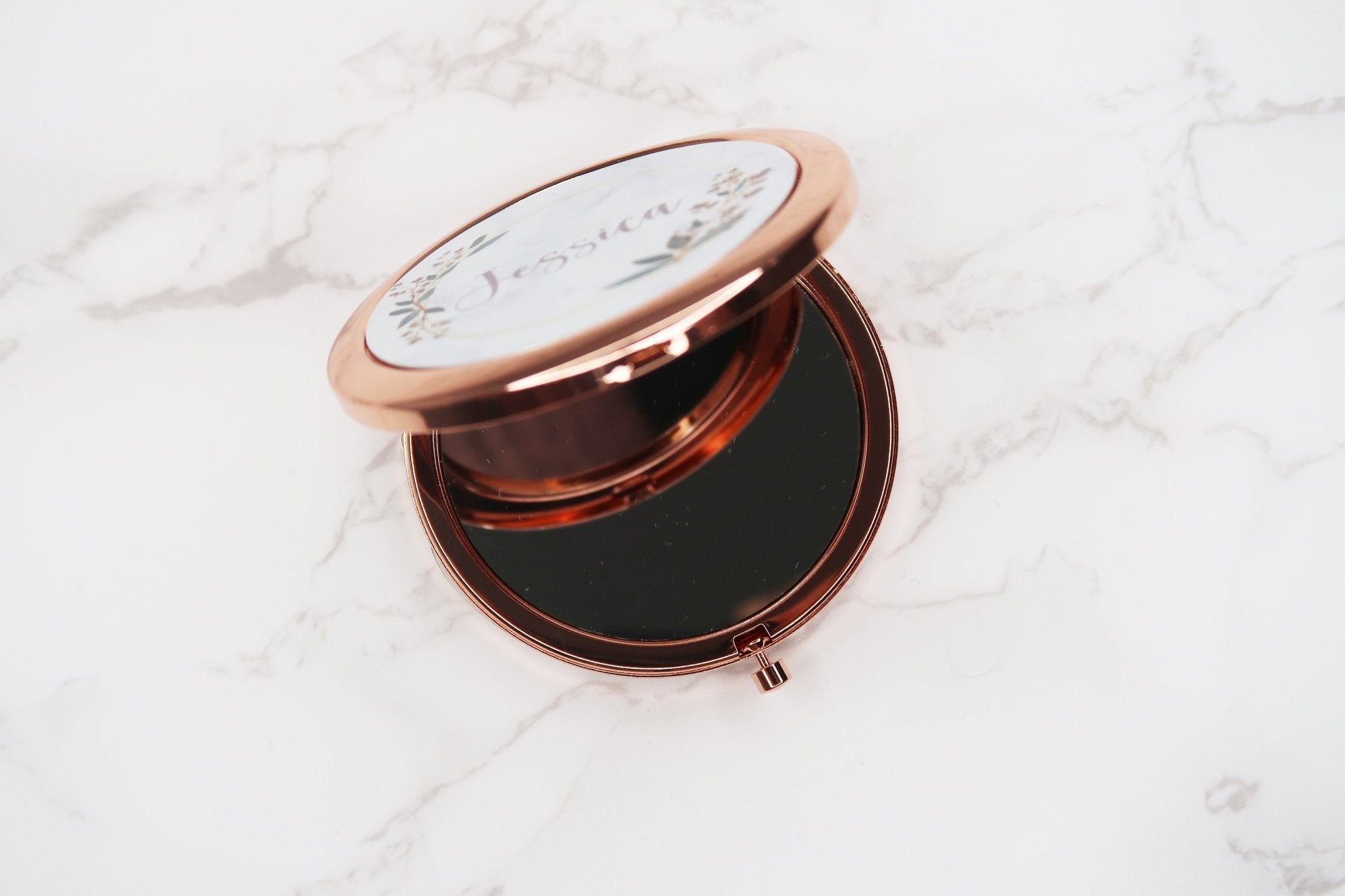 Rose Gold Round Compact Mirror - Jessica Hollie GiftsAccessory